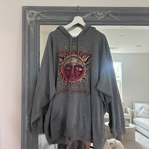 Men's Sublime Long Beach Sun Graphic Hoodie Heather Grey Oversized Sweatshirt 6